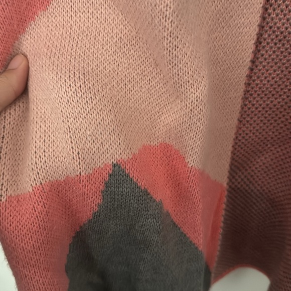 Vero Moda VMSEATTLE Long Sleeve Open Coatigan Pink & Grey Long Cardigan in Sz L - Picture 4 of 5